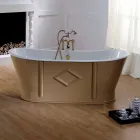 Badkuip freestanding gietijzer geschilderd en ingericht Allen Viadurini