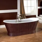 Bad met gietijzeren buitenbekleding leer Elsie Viadurini