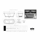 Bath ontwerp in gietijzeren bad met Pierce glanzende afwerking Viadurini