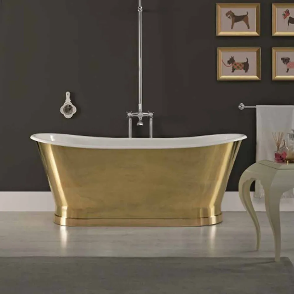 Bath ontwerp met gietijzeren buitenbekleding ottone Roy Viadurini