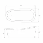 Modern design vrijstaande badkuip in resin made in Italy, Furtei Viadurini