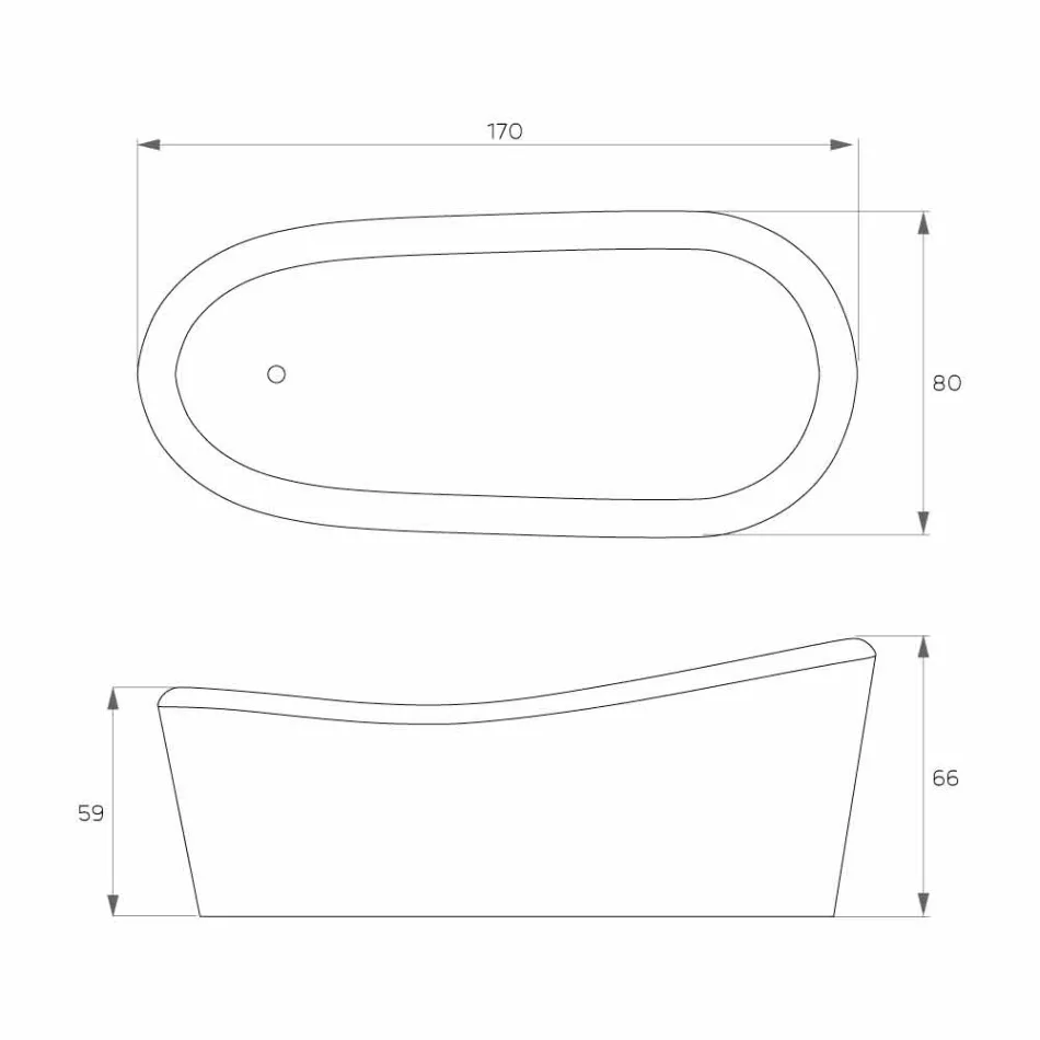 Modern design vrijstaande badkuip in resin made in Italy, Furtei Viadurini
