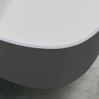 Bicolor grijze vrijstaande badkuip, in massief oppervlak - Canossa Viadurini