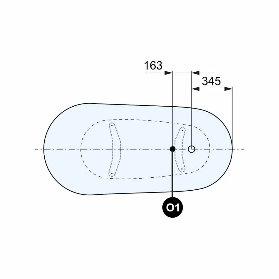 Vrijstaande badkuip, Victoriaans ontwerp in effen oppervlak - Regen Viadurini