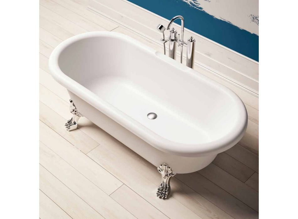 Design vrijstaand bad, voeten in chroomafwerking - gratis Viadurini