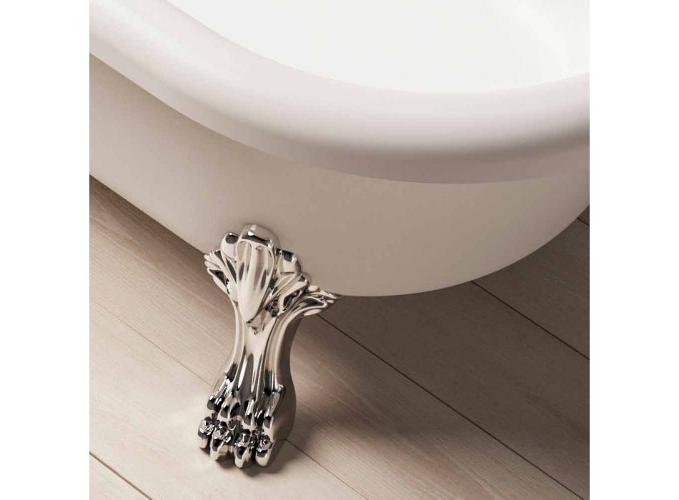 Design vrijstaand bad, voeten in chroomafwerking - gratis Viadurini