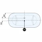 Design vrijstaand bad, voeten in chroomafwerking - gratis Viadurini