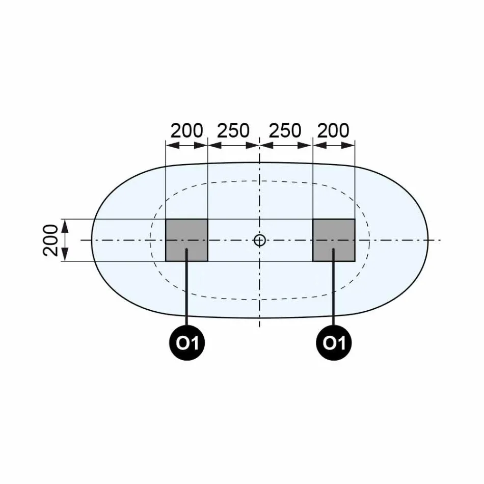 Vrijstaande badkuip, gemaakt in Italië, in Solid Surface - Flow Viadurini