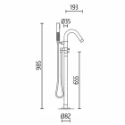 Vrijstaande badkuip, gemaakt in Italië, in Solid Surface - Flow Viadurini