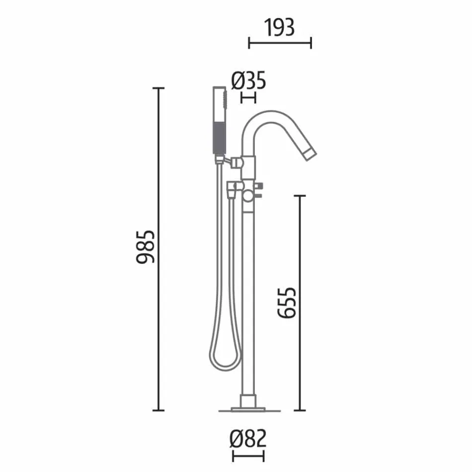 Vrijstaande badkuip, gemaakt in Italië, in Solid Surface - Flow Viadurini