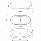 Vrijstaande badkuip, gemaakt in Italië, in Solid Surface - Flow Viadurini