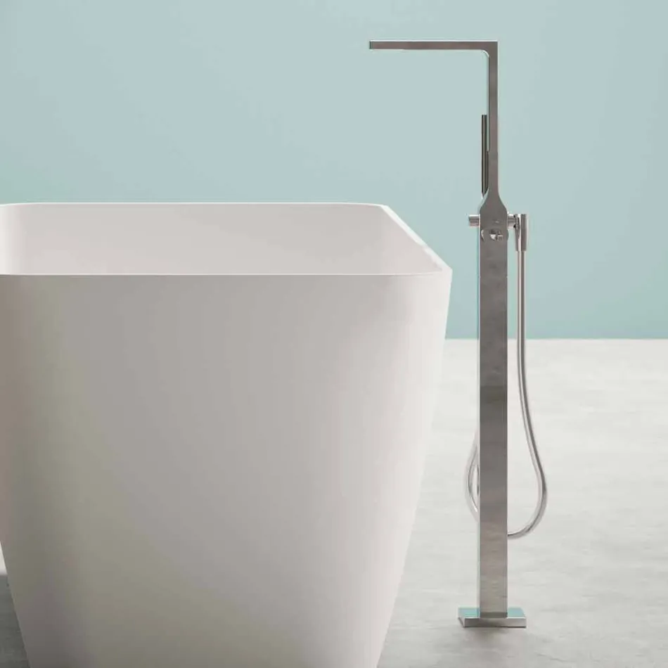 Vrijstaande moderne design badkamer glanzend wit of mat - gezicht Viadurini