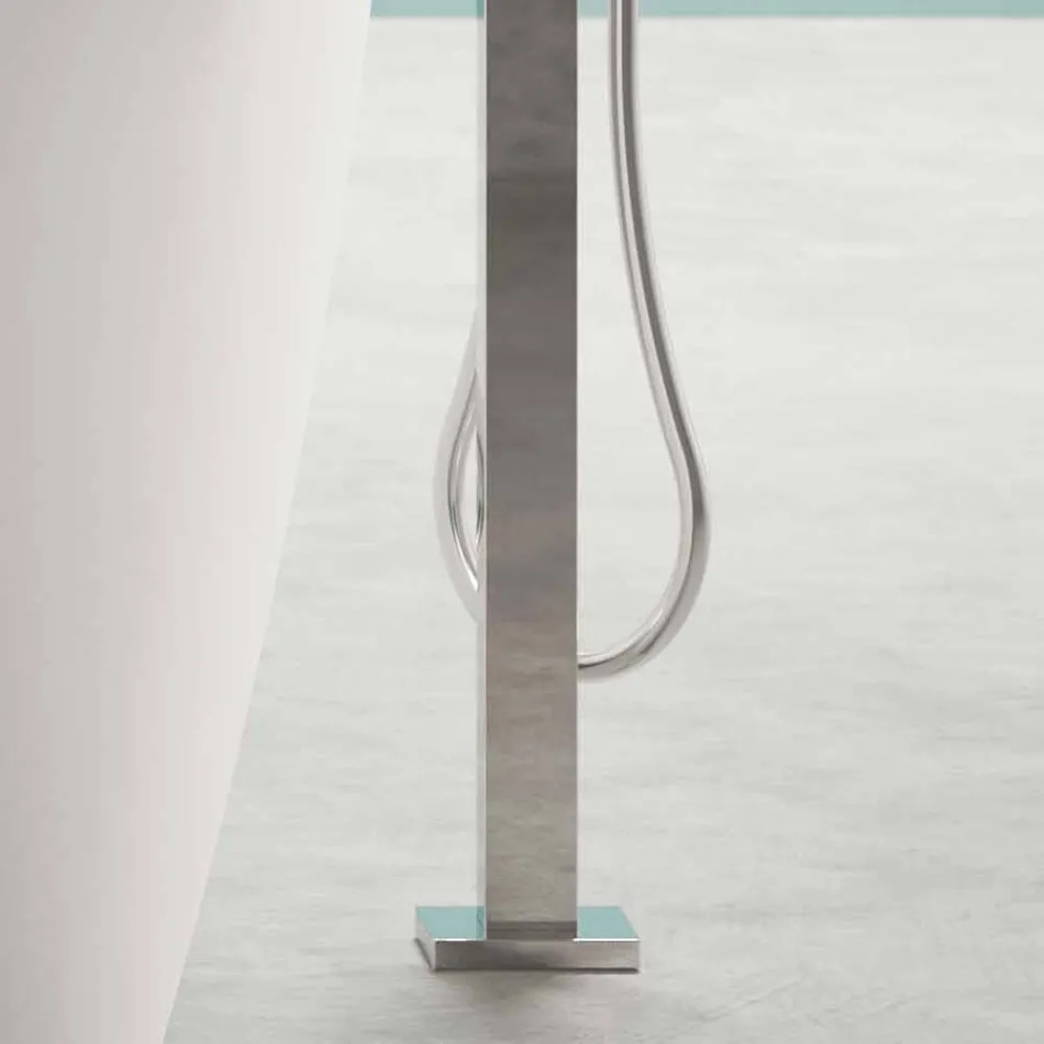 Vrijstaande moderne design badkamer glanzend wit of mat - gezicht Viadurini