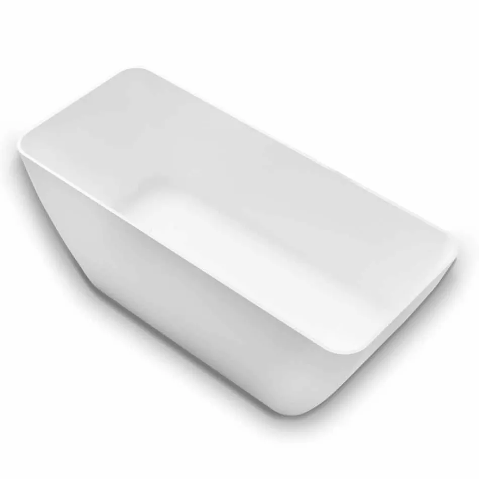 Vrijstaande moderne design badkamer glanzend wit of mat - gezicht Viadurini