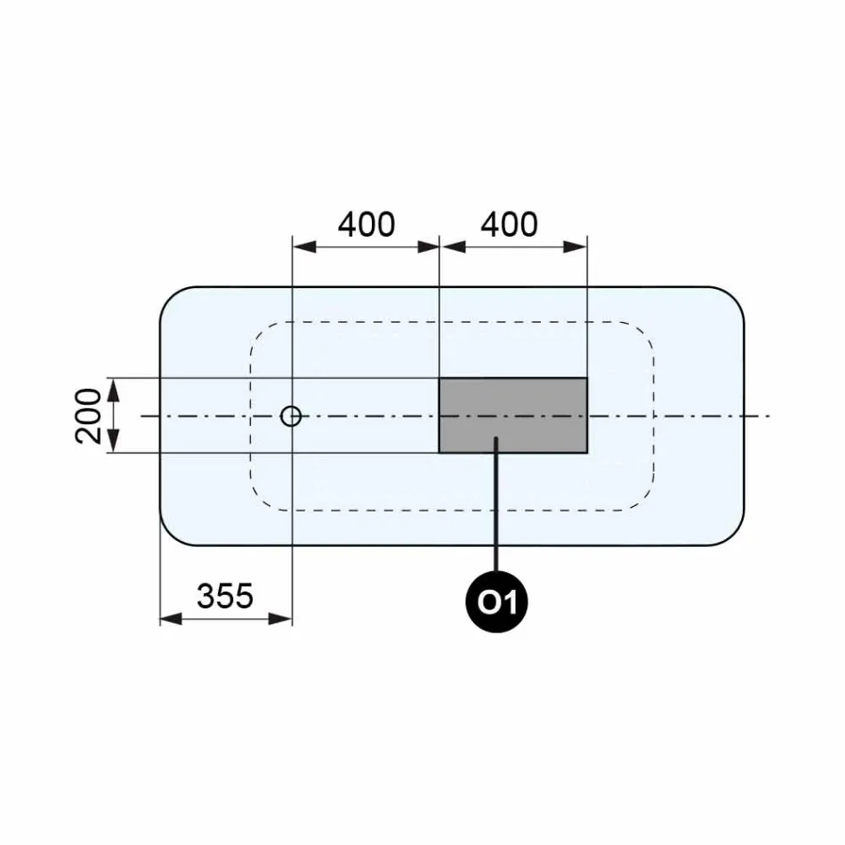 Vrijstaande moderne design badkamer glanzend wit of mat - gezicht Viadurini