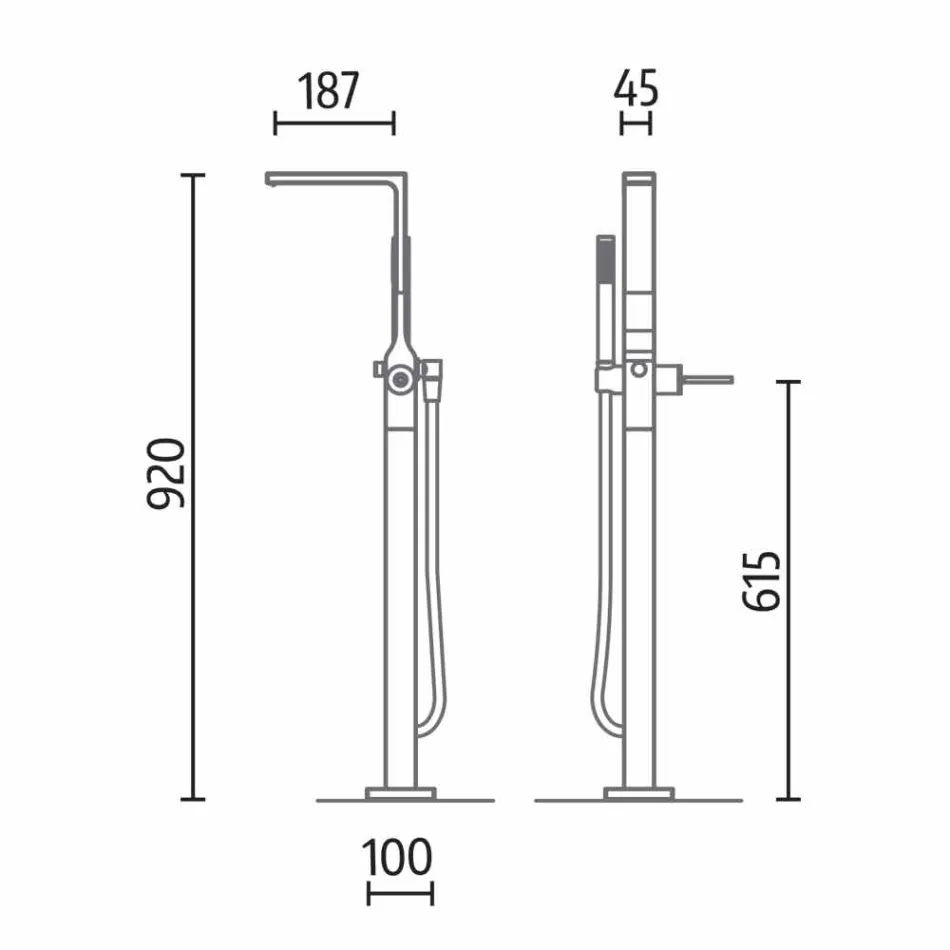 Vrijstaande moderne design badkamer glanzend wit of mat - gezicht Viadurini