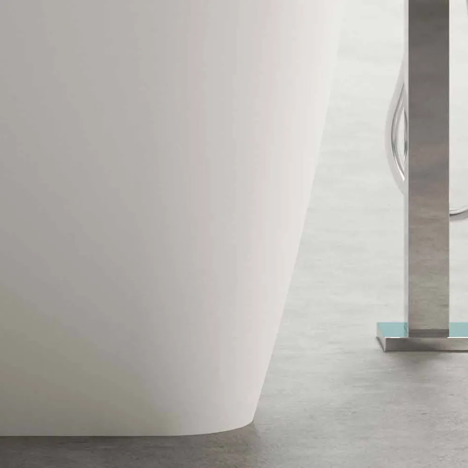 Vrijstaande moderne design badkamer glanzend wit of mat - gezicht Viadurini