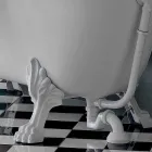 Vrijstaand bad in vintage stijl acryl, gemaakt in Italië - Tabea Viadurini