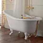 Vintage vrijstaand bad in wit gietijzer Made in Italy - Paulina Viadurini