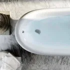 Vrijstaand blauw kunstharsbad in klassiek design, Fregona Viadurini