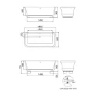 Rechthoekige badkuip met massief oppervlak en zachte hoeken Made in Italy - Fulvio Viadurini