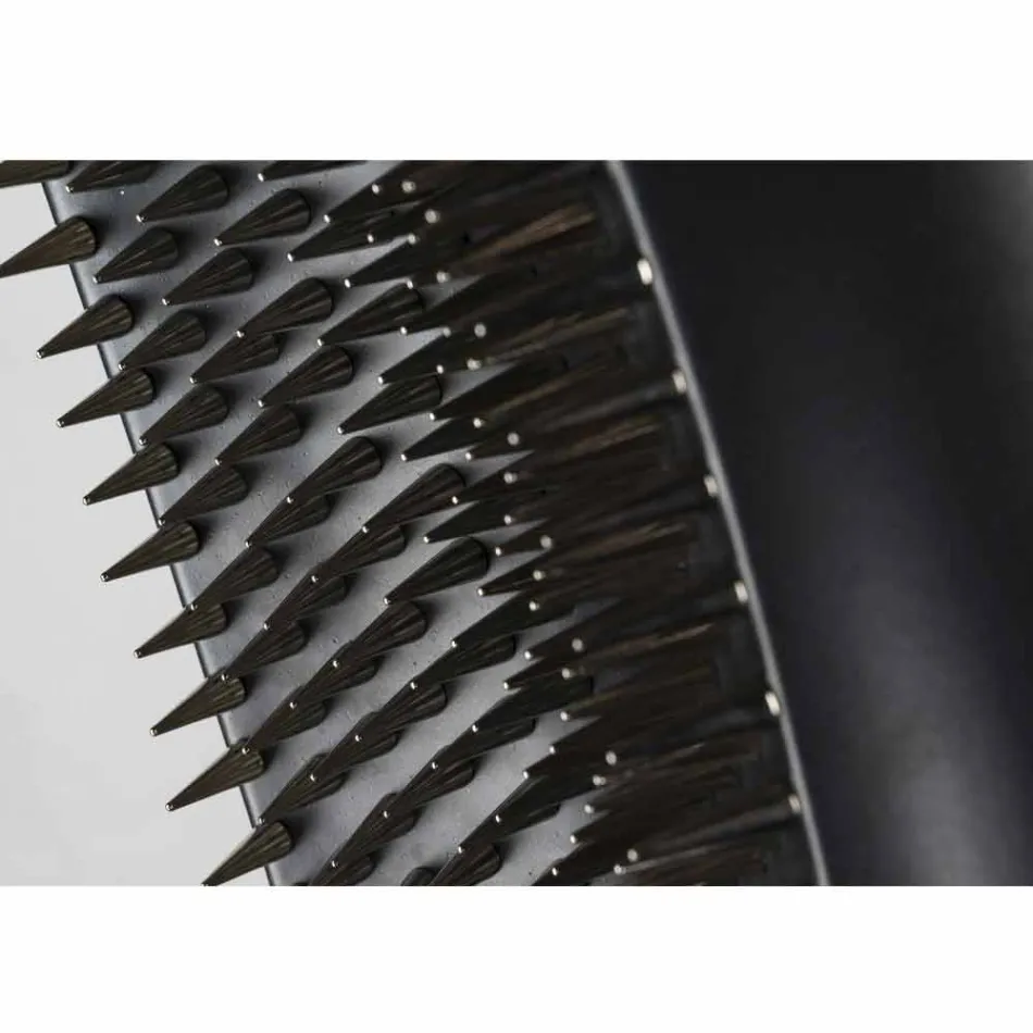 Hoge binnenvaas in mat zwart keramiek en staal Made in Italy - Jesolo Viadurini