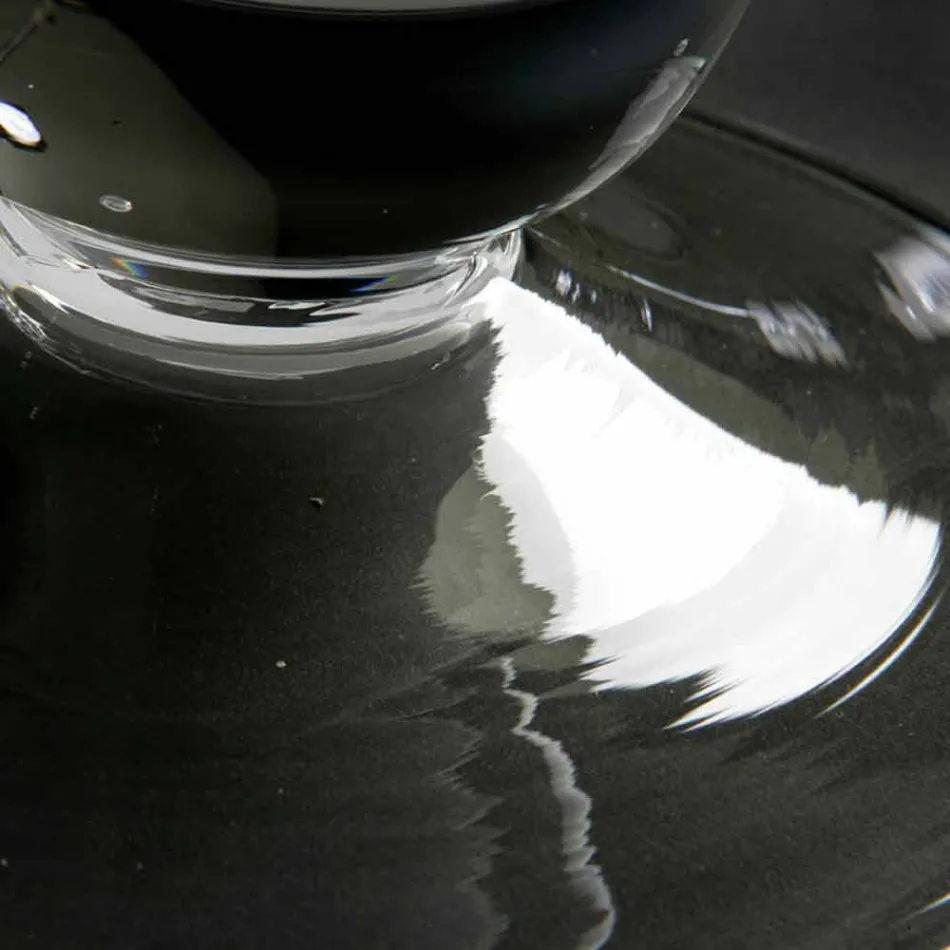 Hoge binnenvaas in wit en transparant glas Made in Italy - Clodino Viadurini