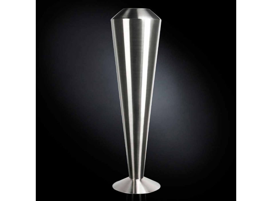 Hoge decoratieve vaas in gesatineerd staal Made in Italy Fine - Vesper Viadurini