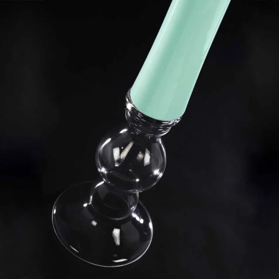 Hoge decoratieve glas-in-loodvaas gemaakt in Italië - Singapore Viadurini