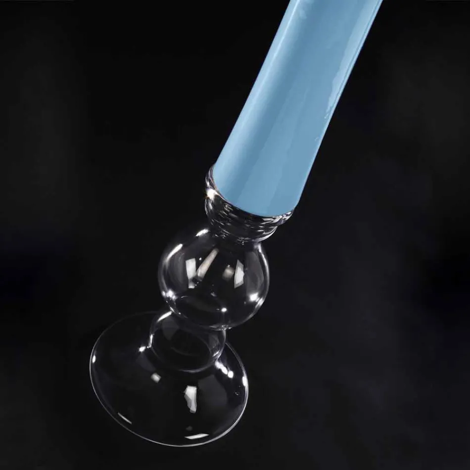 Hoge decoratieve glas-in-loodvaas gemaakt in Italië - Singapore Viadurini