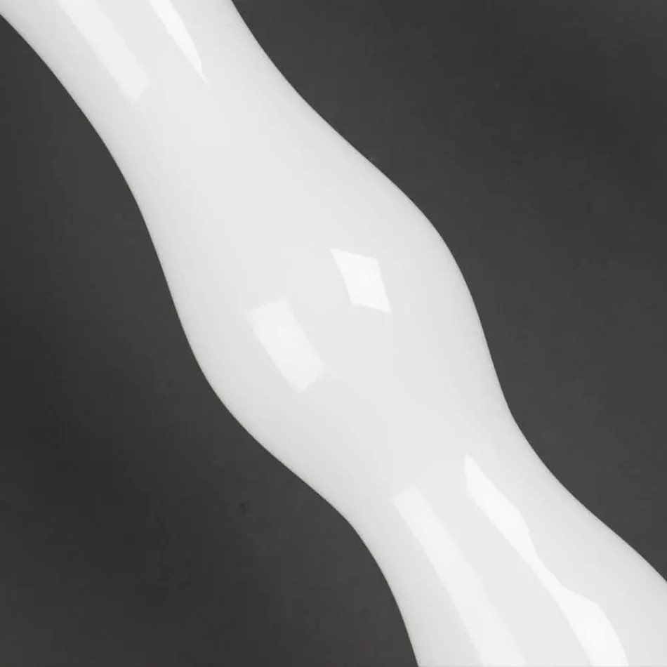 Hoge decoratieve vaas in transparant en wit glas Made in Italy - Gondo Viadurini