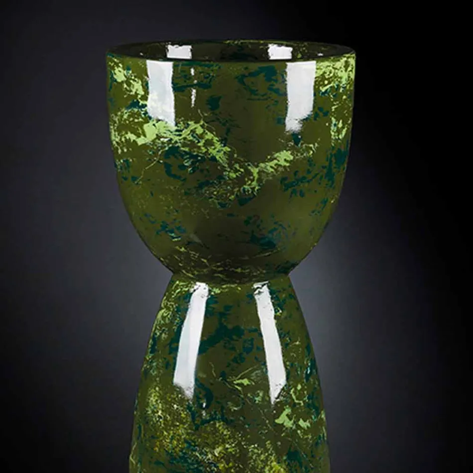 Hoge vaas in polyethyleen met marmer- of bruyère-afwerking Gemaakt in Italië - Renata Viadurini