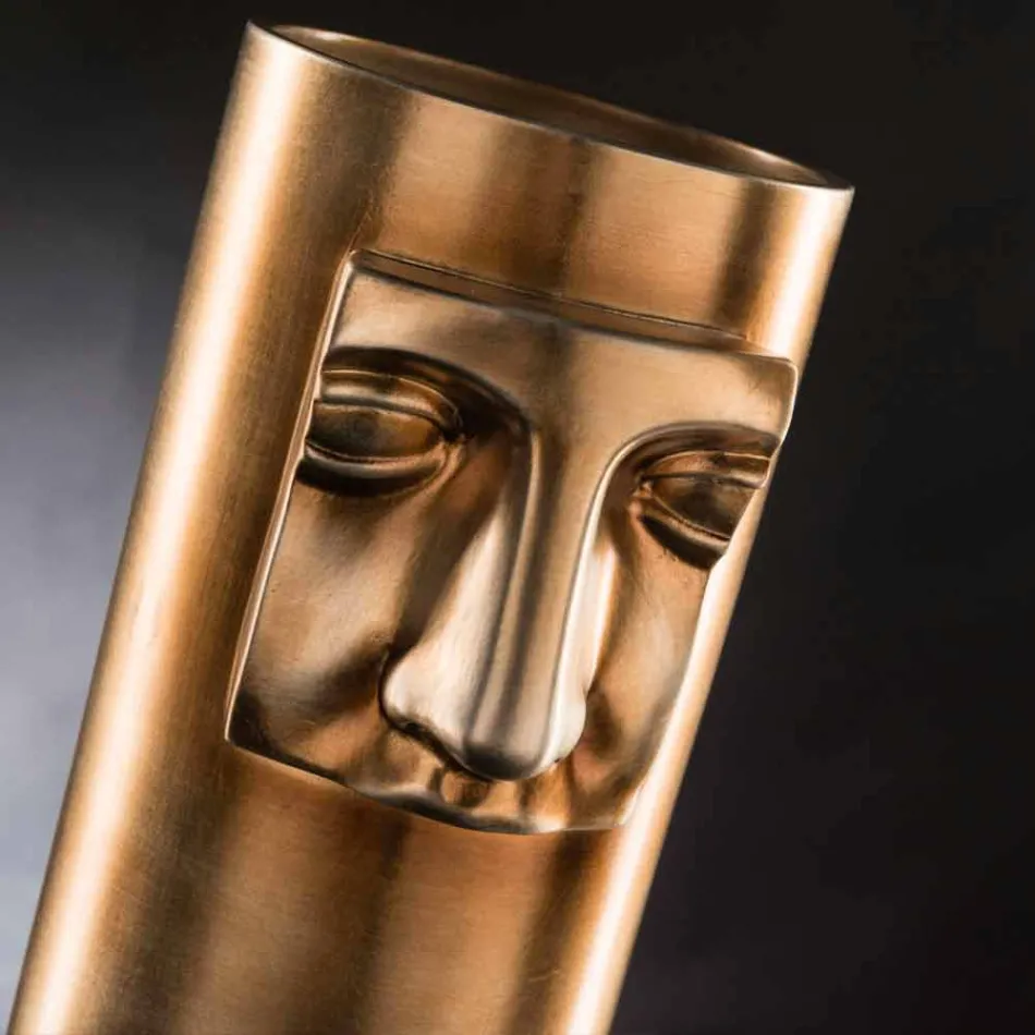 Moderne hoge vaas van wit keramiek met gekleurd inzetstuk Made in Italy - Lexi Viadurini