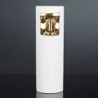 Moderne hoge vaas van wit keramiek met gekleurd inzetstuk Made in Italy - Lexi Viadurini