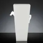 Hoge binnenvaas in wit keramiek, handgemaakt in Italië - Jacky Viadurini