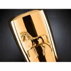 Hoge binnenvaas in keramische gouden afwerking, handgemaakt in Italië - Jacky Viadurini