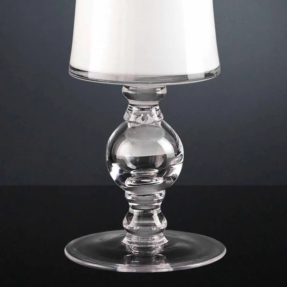 Ambachtelijke vaas in wit geblazen glas of 24k goud gemaakt in Italië - Canberra Viadurini