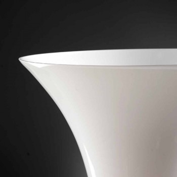 Ambachtelijke vaas in wit geblazen glas of 24k goud gemaakt in Italië - Canberra