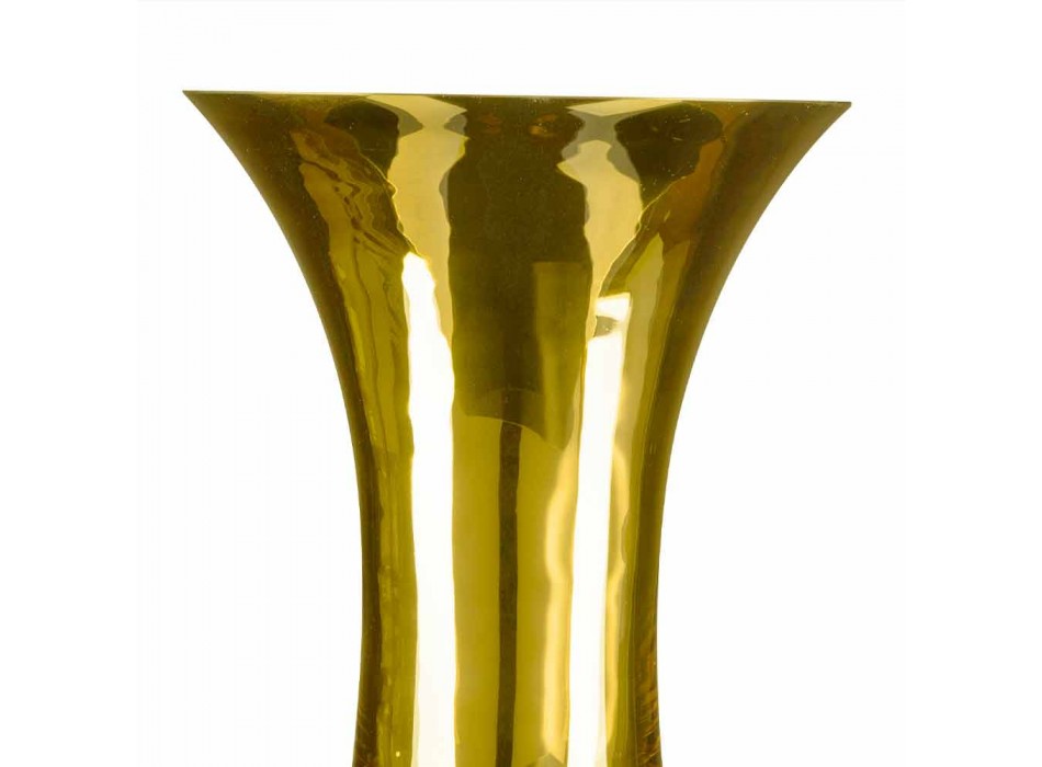 Ambachtelijke vaas in wit geblazen glas of 24k goud gemaakt in Italië - Canberra Viadurini