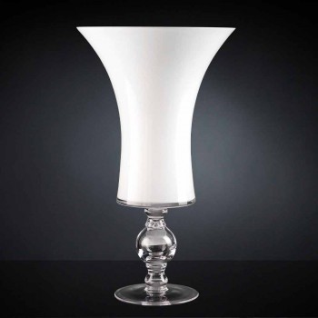 Ambachtelijke vaas in wit geblazen glas of 24k goud gemaakt in Italië - Canberra