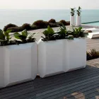 Witte binnen- of buitenvaas in plastic van 3 maten - Gem by Myyour Viadurini