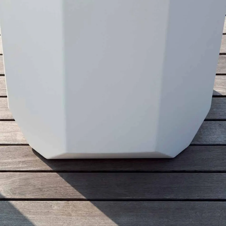 Witte binnen- of buitenvaas in plastic van 3 maten - Gem by Myyour Viadurini