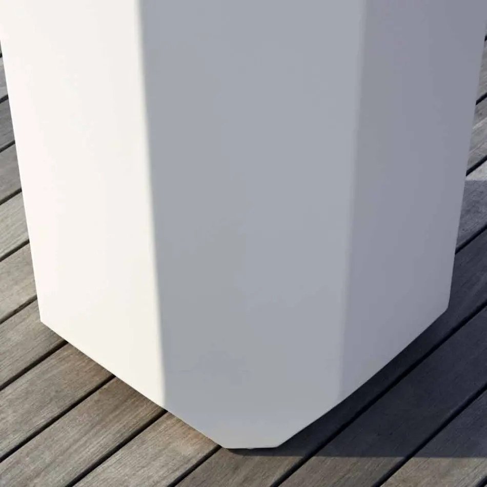 Witte binnen- of buitenvaas in plastic van 3 maten - Gem by Myyour Viadurini