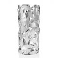 Cilindrische vaas in glas en zilverkleurig metaal Luxe geometrische decoraties - Torresi