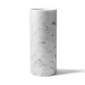 Cilindrische vaas in satijnwit Carrara-marmer Italiaans design - Murillo