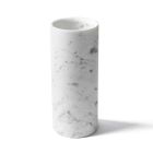 Cilindrische vaas in satijnwit Carrara-marmer Italiaans design - Murillo Viadurini