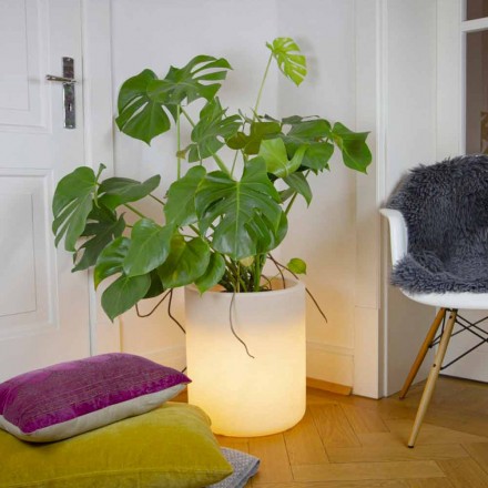 Vaas met tuinverlichting of woonkamer gekleurd modern design - Cilindrostar Viadurini