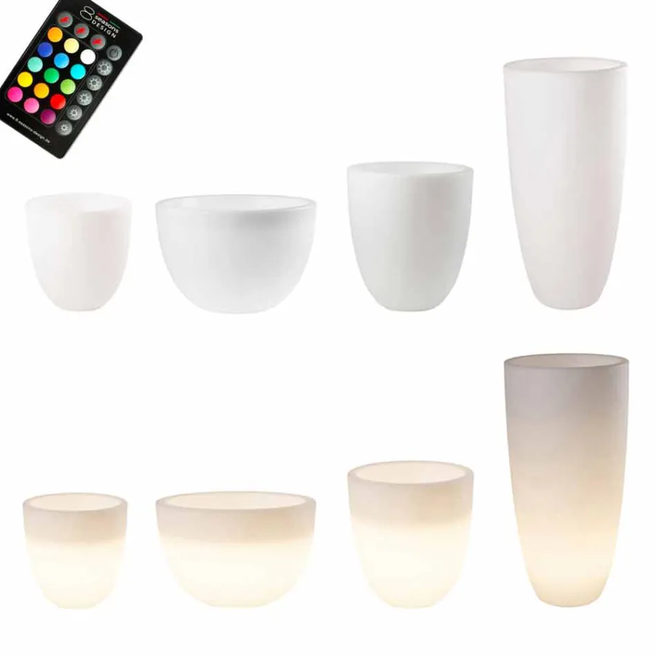 Vaas met led- of zonne-verlichting Modern ontwerp van verschillende afmetingen - Svasostar Viadurini