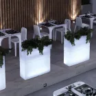 Lichtgevende buitenvaas in twee kleuren, gemaakt van polyethyleen in Italië - Lambo Viadurini