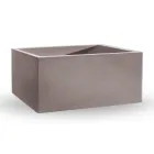 Rechthoekige gekleurde polyethyleen buitenvaas Made in Italy - grijs Viadurini
